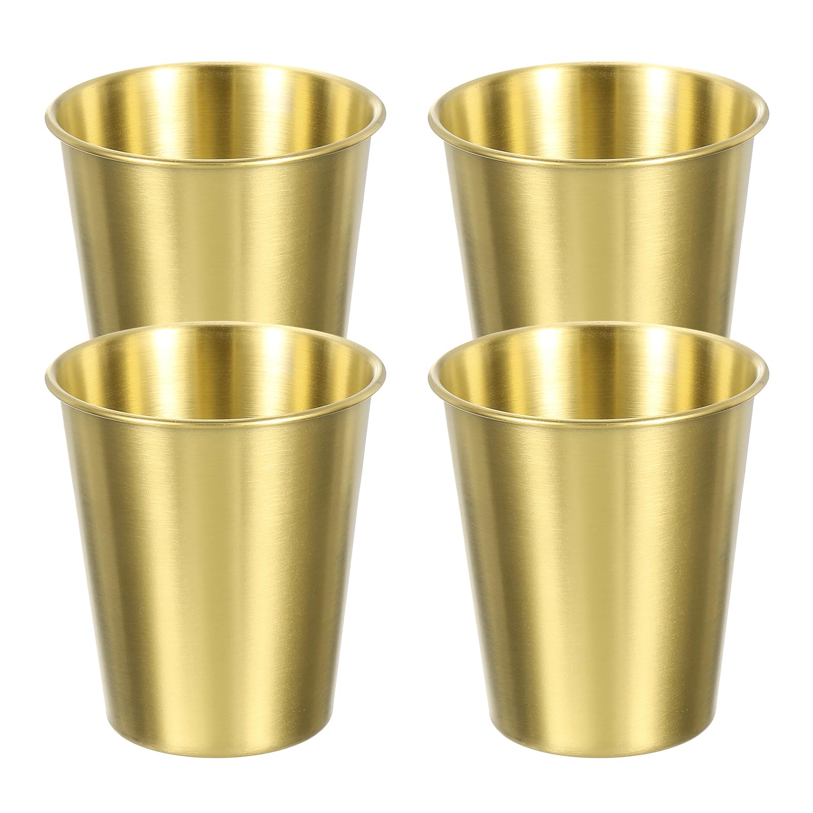 Gobelets en acier inoxydable 304 anti-casse lot de 4 verres dorés 300 ml pour restaurant