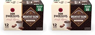 Don Francisco's Breakfast Blend Dark Roast Coffee Pods - 12 Count - Recyclable Single-Serve Coffee Pods, Compatible with your K- Cup Keurig Coffee Maker (Pack of 2)