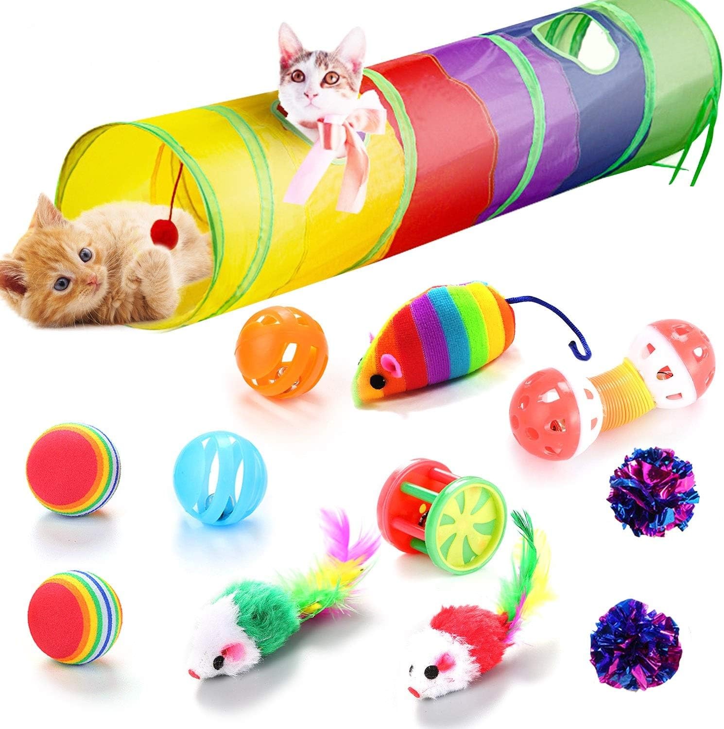 TOTARK Cat Toys, Kitten Tunnel Interactive Cat Toys for Reduce Boredom