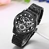 JewelryWe Pair of Watches Digital Watch Stainless Steel Binary Watch Rectangle Bezel LED Sports Watch Blue LED Light Calendar Fashion Cool Partner Watch for Men Women Black / Silver
