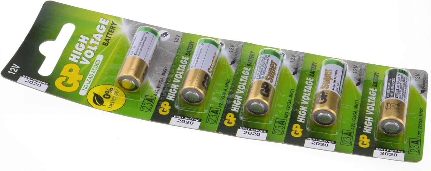 kenable GP High Voltage Battery 23A 12V for Remote Fobs [5 Pack]