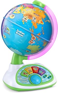 LeapFrog LeapGlobe Light-Up and Touch Interactive Electronic Globe for Kids, Exploration Toy for Ages 3 and Up