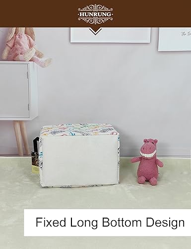 Miniatura 14 de HUNRUNG Cesta rectangular de almacenamiento de lona, bonita cesta organizadora de lona para mascotas, juguetes de niños, libros, ropa, perfecta