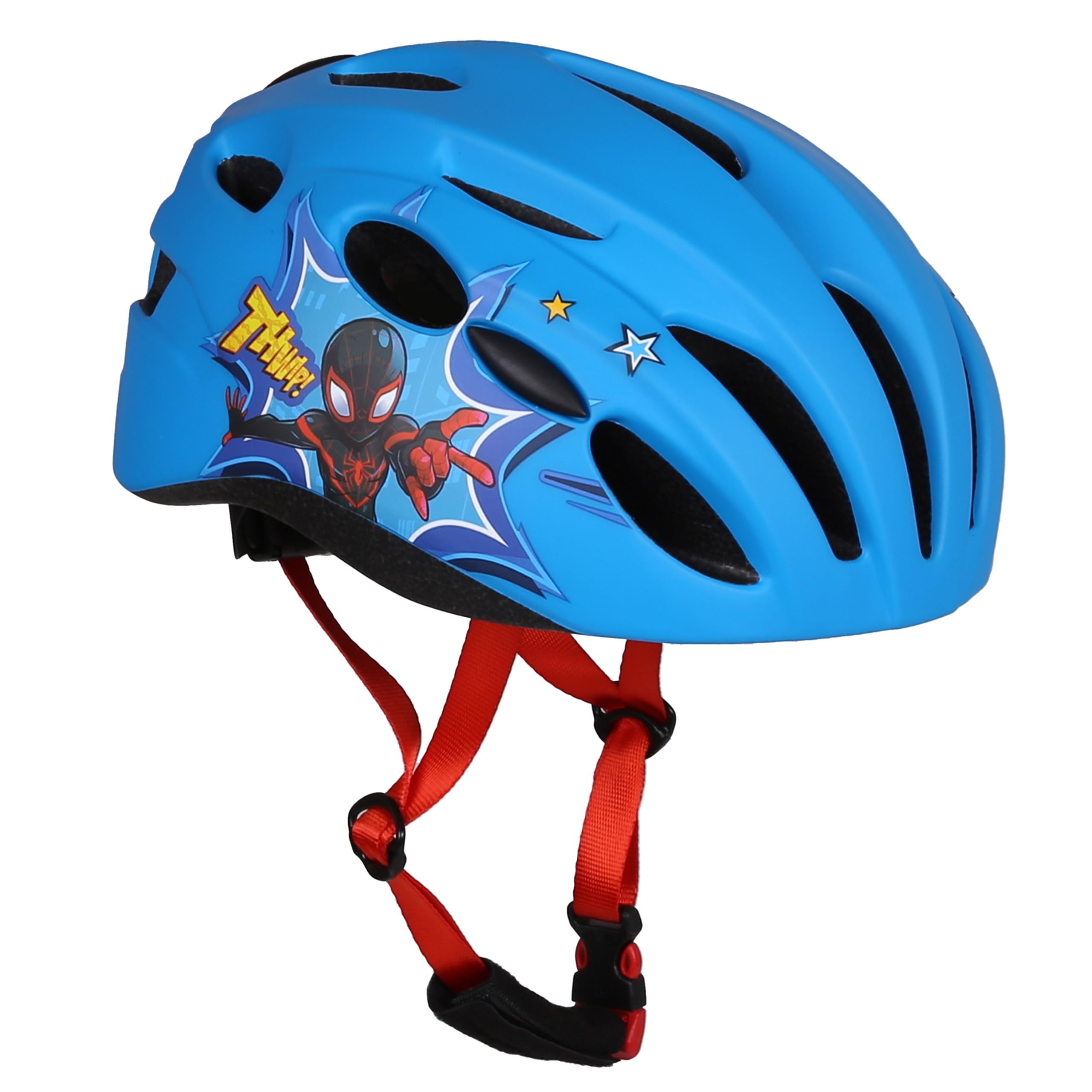 MARVEL Spider-Man children's bike helmet IN-MOLD, boy's, blue, adjustable 52-56cm (Blue Spider-Man)