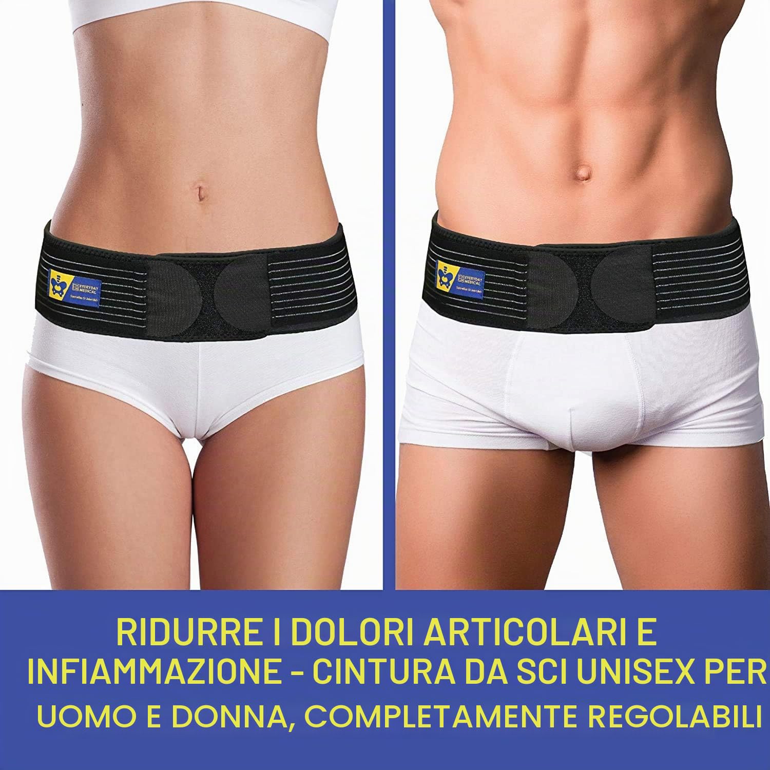Cintura Sacroiliaca per Everyday Medical I Cintura di Supporto Sacroiliaca con Cinghie Supplementari I Donna e Uomo Supporto Anca per Sciatica e Pelvi I Sacroiliac Si Joint Support Belt I L/XL