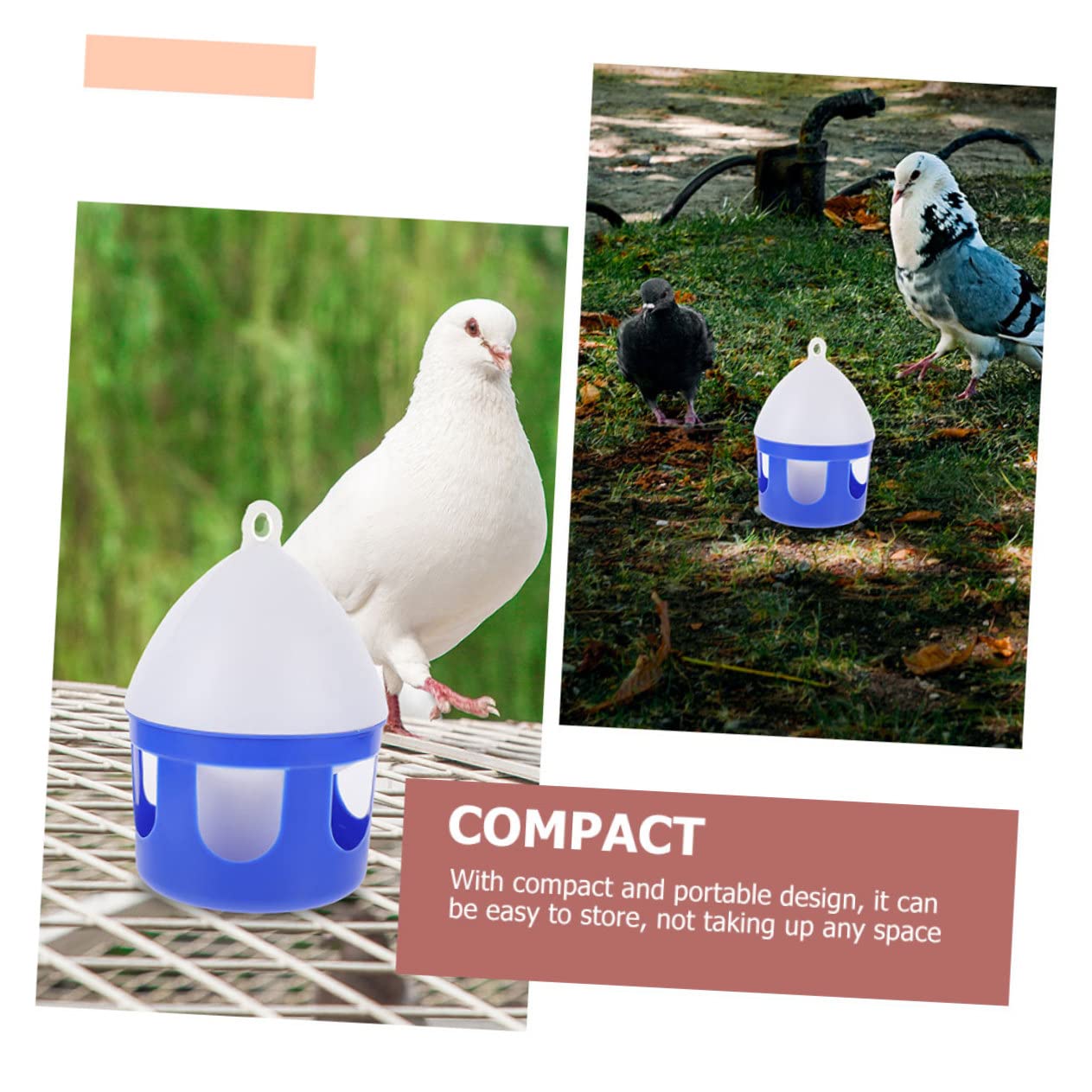 Abreuvoir Portable pour Pigeons 2 Pièces 2l en PVC | Démontable et Réutilisable, Nettoyage Facile, Lot de 2, pour Grive et Oiseau