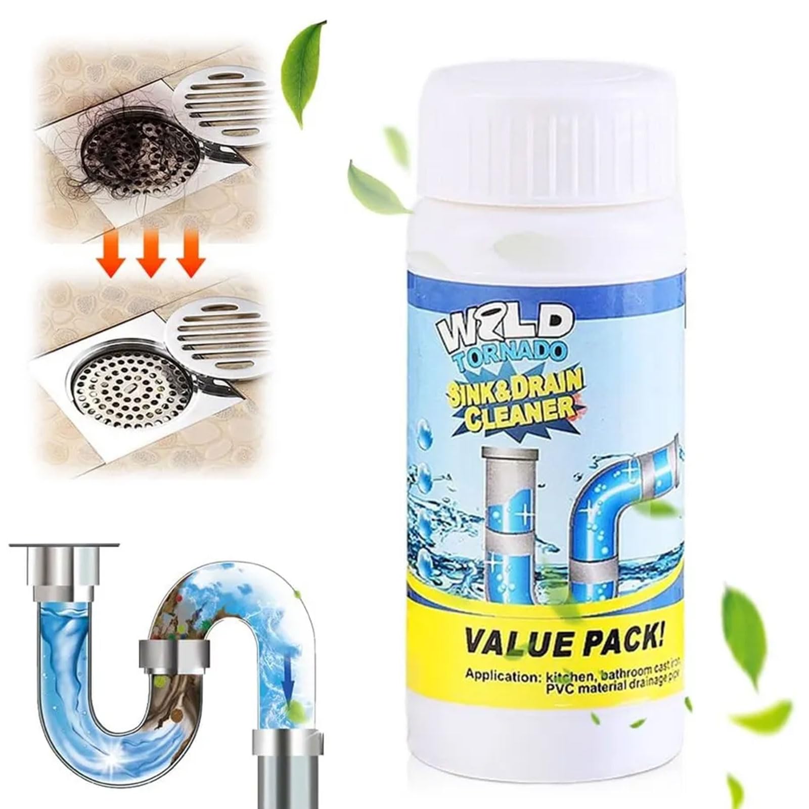 Detergente per tubi di scarico, Fuido per Scarichi e Lavandini, Stura Lavandini e Scarichir, Sgorgante Professionale, Disgorgante Professionale Forte, Rimuove capelli, Grasso e Residui di Sapone