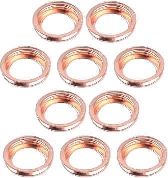 beler 10PCS 11mm 0.43" Metal Oil Drain Plug Crush Washer Gasket 11026-01M02 fit for Nissan Infiniti