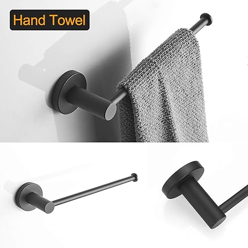 Miniatura 3 de BESy Juego de accesorios de baño de 4 piezas (barra de toalla doble ajustable, soporte para toallas de mano, soporte para papel higiénico, gancho