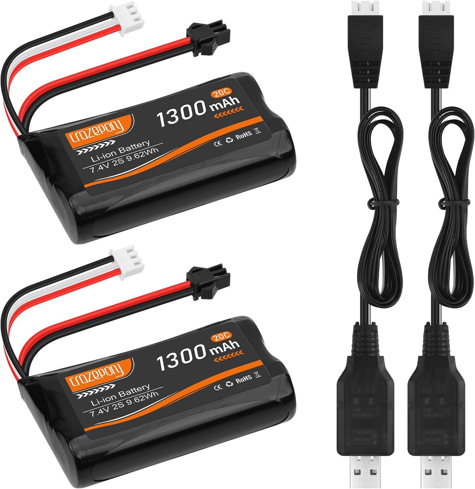 Batteria 7.4V 3000mAh 15C 2S Li-ion WLtoys 12423, MJX 14301, 14302
