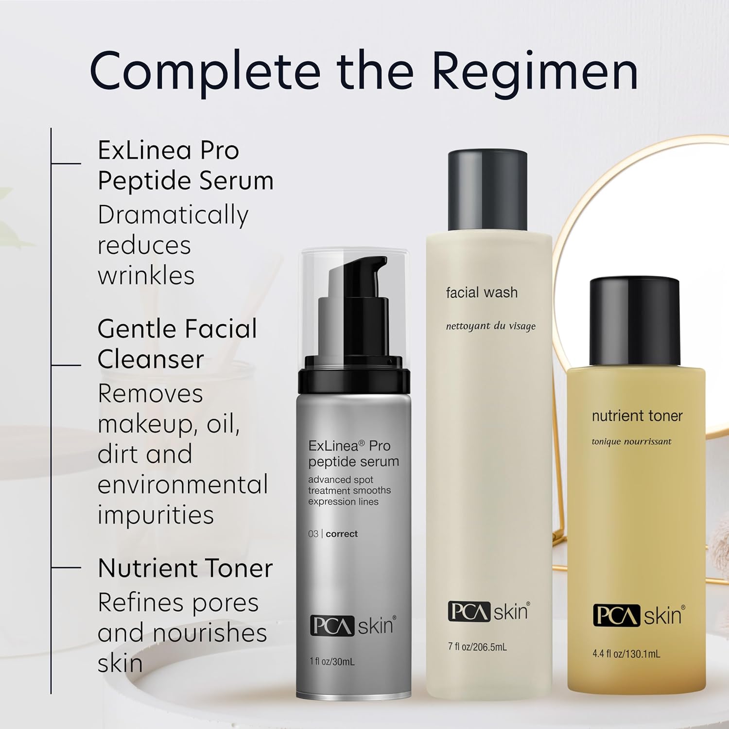 PCA SKIN ExLinea Pro Peptide Serum for Face, Peptide Complex Serum, Helps Lift, Tighten, and Firm Skin and Reduces Wrinkle Depths, Hydrating Anti Aging Serum for Women, 1.0 oz Pump image 8 of 9 B096L9CJRJ