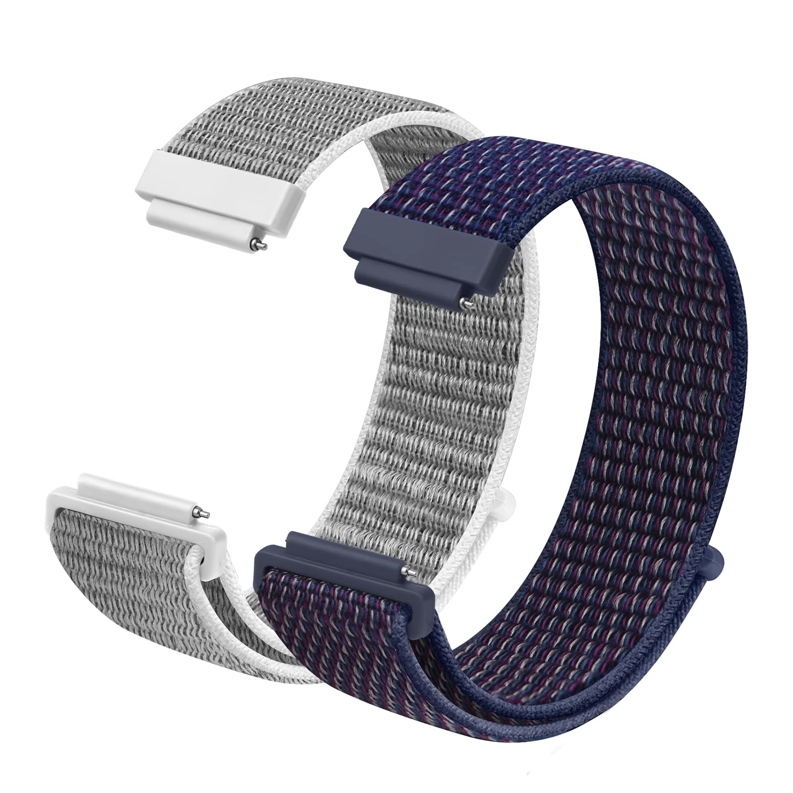 Vicloon 2Pcs Correas de Nylon para Reloj, 16mm 18mm 20mm Correa para Reloj Inteligente Universal, Correa Reloj de Repuesto, para Hombres y Mujeres
