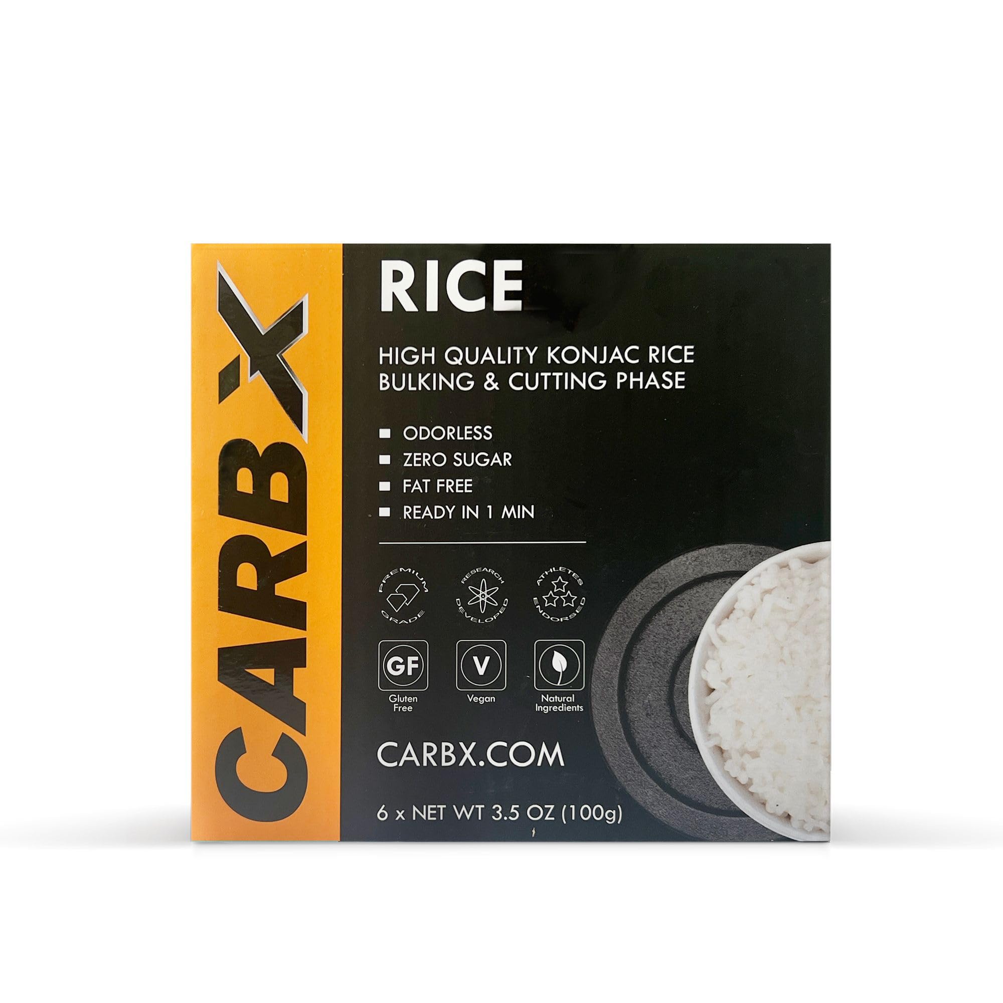 Carbx Arroz Shirataki Pasta Konjac 600 g 6 raciones Bajo en Calorías Sin Azúcar