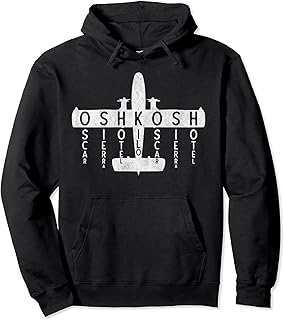 Phonetic Alphabet Oshkosh Wisconsin Airport Taxiway Sign Pullover Hoodie