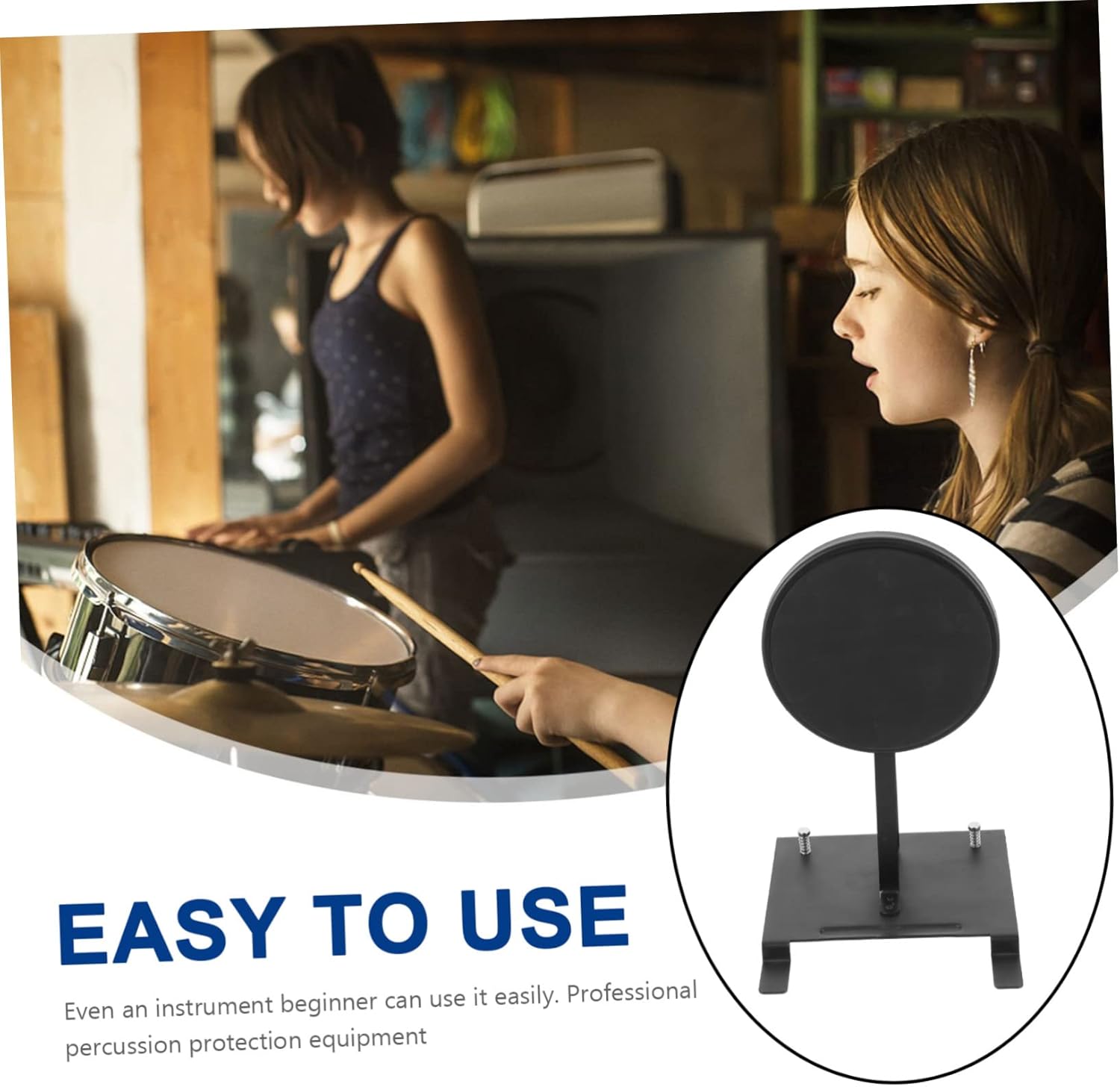 Bass Drum Practice Device Drum Kick Pedal Pad Silent Exercise Mat Black