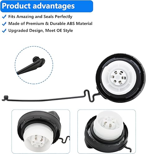 Miniatura 6 de Tapa de combustible para 77300-07030 compatible con Toyota Tundra Camry Rav4 Corolla Tacoma Venza Sienna Highlander Avalon Sequoia, Lexus CT200h