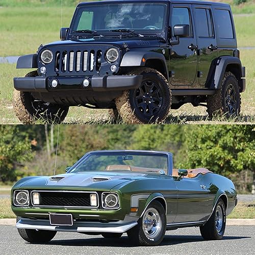 Miniatura 7 de Par de faros delanteros redondos de 7 pulgadas con luz alta y baja blanca DRL ámbar señal de giro compatible con JK TJ LJ CJ Mazda Miata Dodge