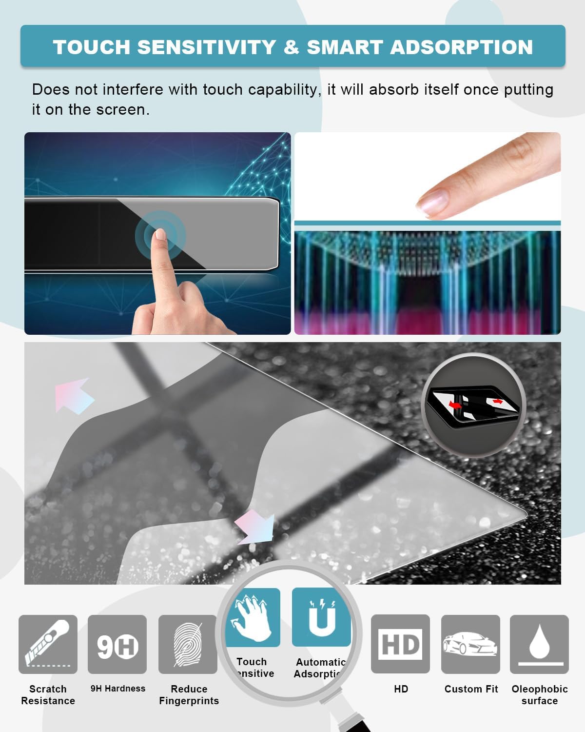 CDEFG for 2027 Kia Telluride Screen Protector, Tempered Glass for 2027 Kia Telluride Accessories (LX/S/EX/SX/SX-Prestige/X-Line/X-Pro) 9H Glass All-in-One (Dual 12.3-Inch) Screen Cover