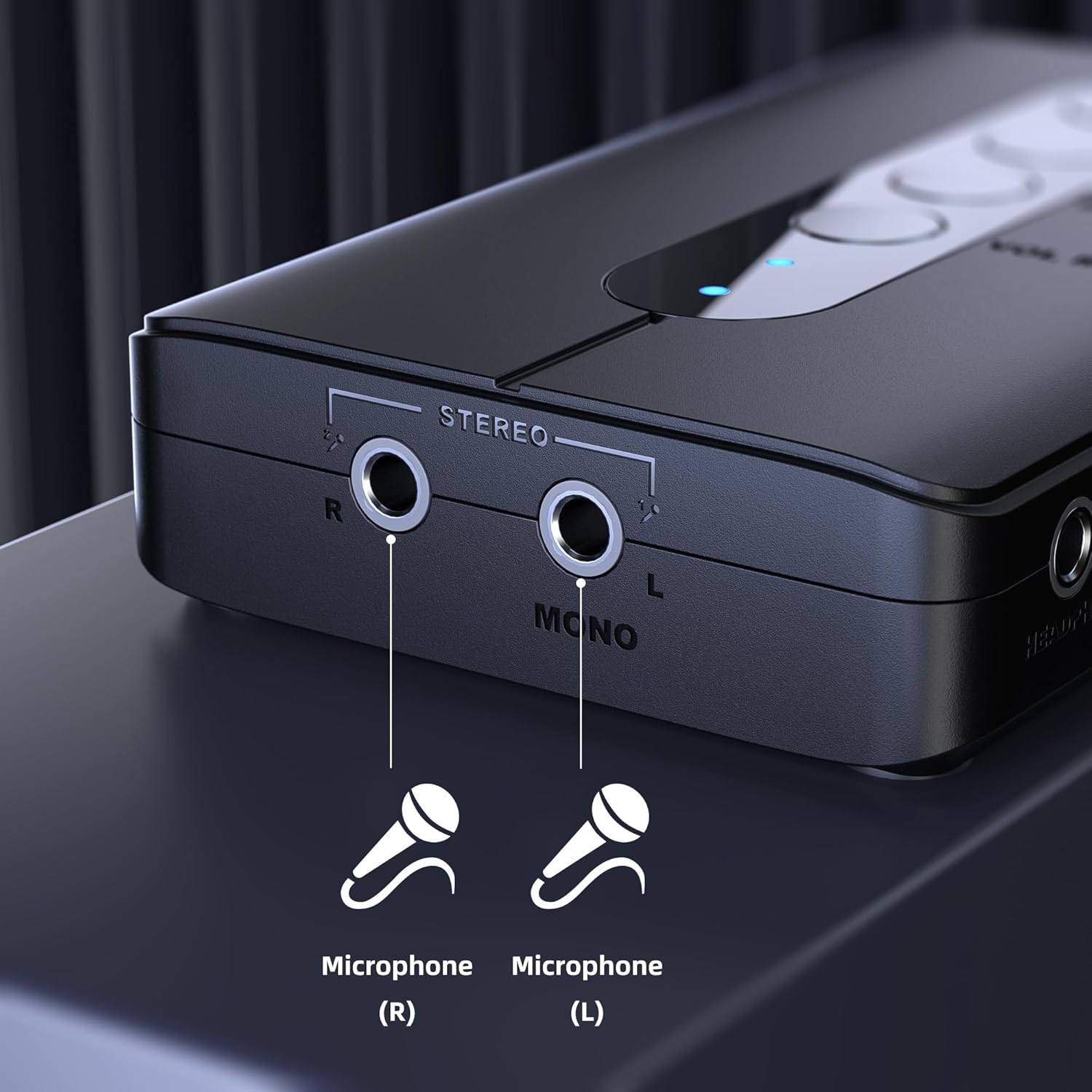 Diagram of microphone input ports on DriverGenius U2AUDIO7-1