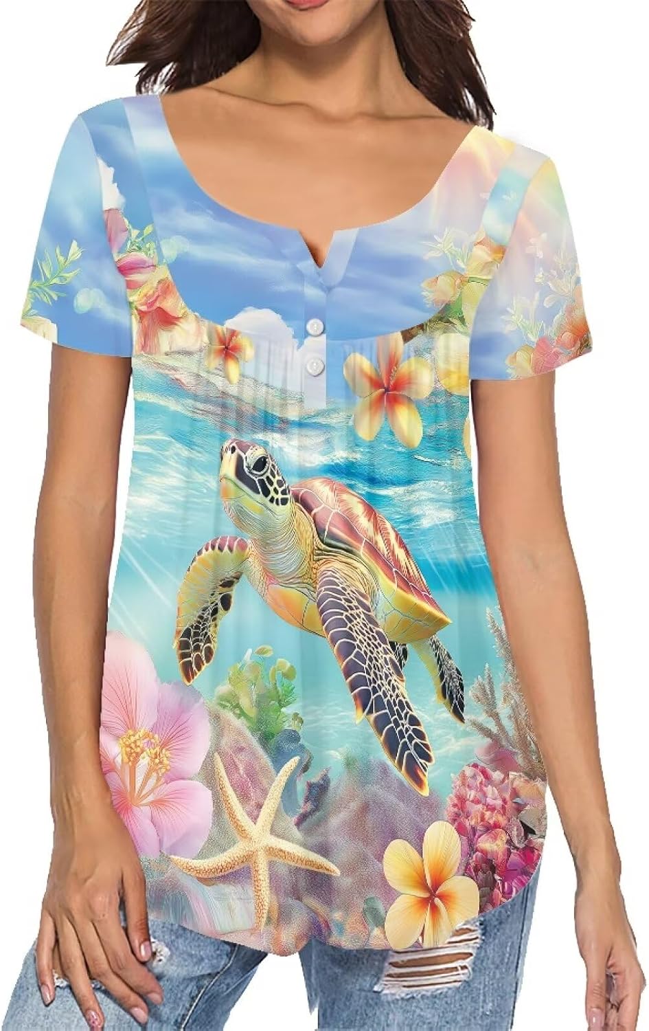 Showudesigns Womens Tops S-4XL Teen Girls Short Sleeves Top Casual Clothes