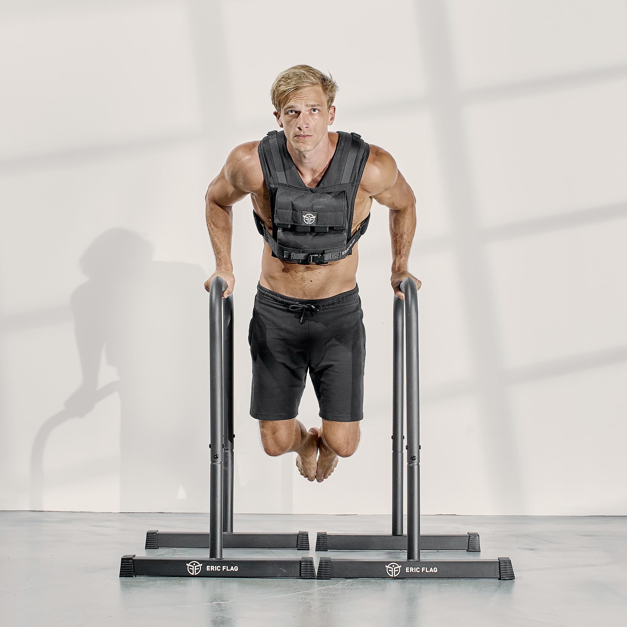 Eric Flag Dip Parallele - Barre Parallele Alte, 90 cm di Altezza, Solidi et Stabilità per Dips, Allenamento a Casa, Calisthenics, Home Gym - Parallettes Ultra-forte, 250 kg di Carico Max