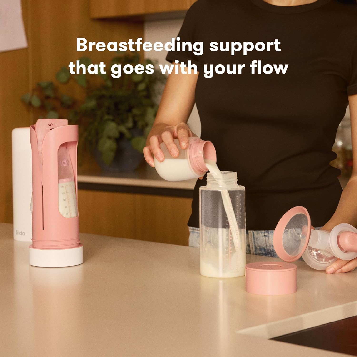 Frida Mom Flow + Go Breastmilk Cooler Bottle, 24hr Portable Breastmilk Cooler for Travel, Designed to Store Breastmilk Bags & Bottles, Includes 2 Ice Pucks & Carrying Handles, Lightweight, 20oz