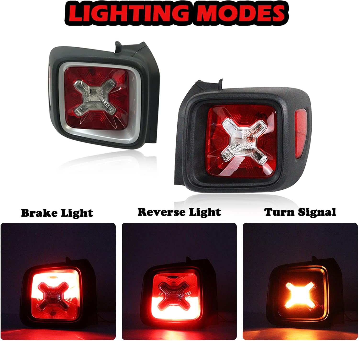 Right LED Tail Light for Jeep Renegade 2014 2015 2016 2017 2018 51953119 51953120 Black