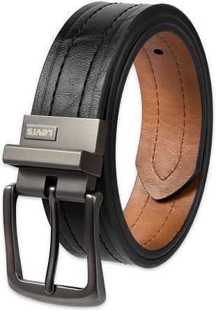 Dockers Men's 2-in-1 Reversible Stretch Belt – Rotating Buckle, Casual/Dress, Sizes 30-52 (Regular & Big/Tall)
