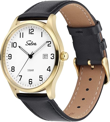 Cinturino In Pelle Di Vitello Blu Scuro Con Fibbia Ad Ardiglione In Acciaio Mxe0n0rw