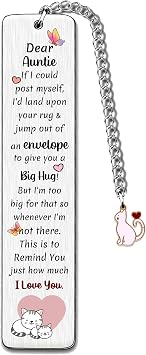 Aunt Bookmarks Christmas Gift Bookmark Aunty Birthday Present I Love You Happy Retirement Appreciate Love Quotes Engraved Thanksgiving Keepsakes Best Auntie Mothers Day Gifts Ideas from Niece Nephew