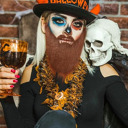 Miniatura 5 de 8 piezas de barba falsa de Halloween barba falsa bigote falso bigote falso para adultos niños disfraces suministros de fiesta de Halloween