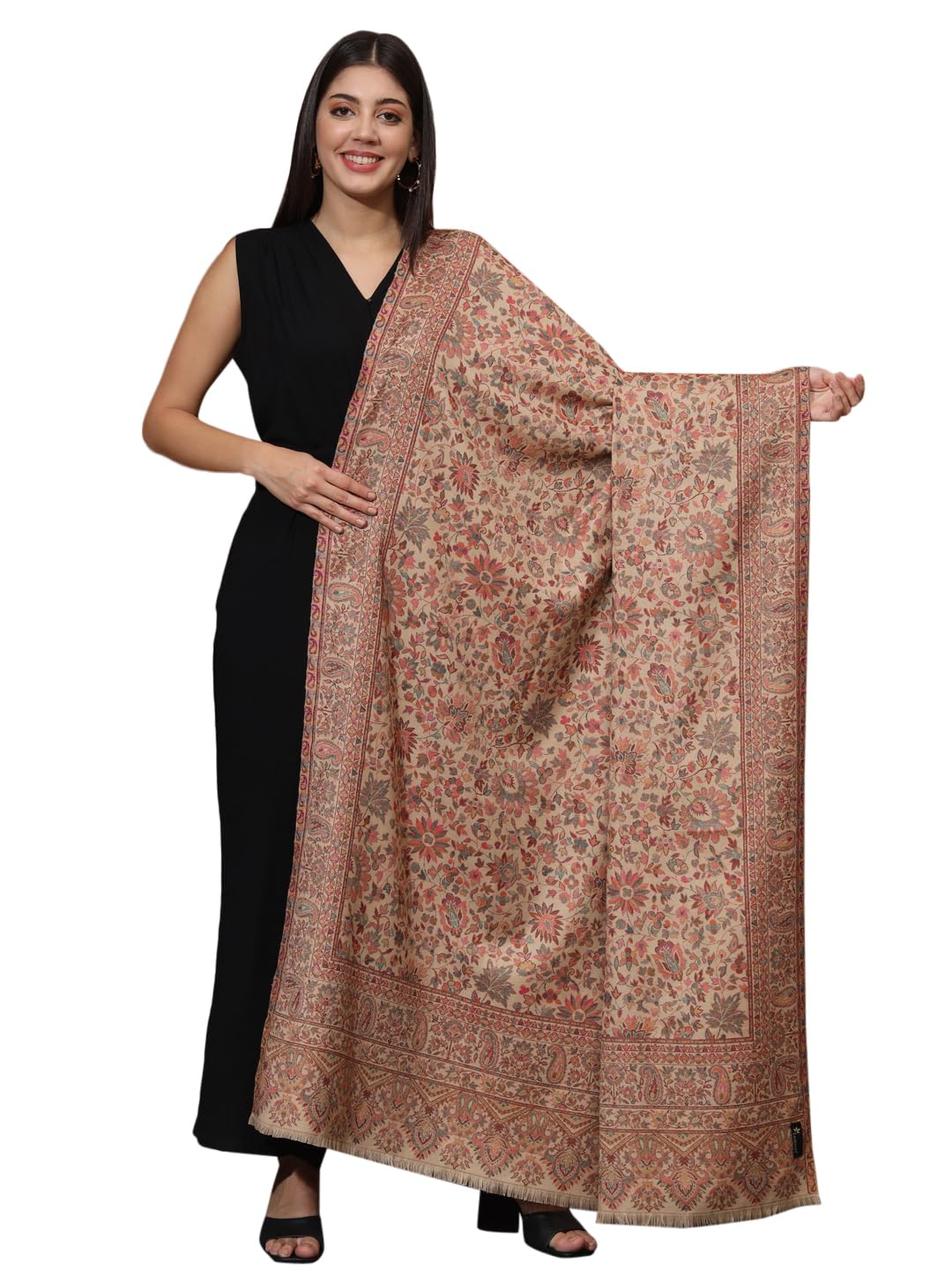 zamour Women's Kani Cutting Shawl Floral Patterns, Soft Polywool Material, Winter Woolen Shawl Wrap-picture-53