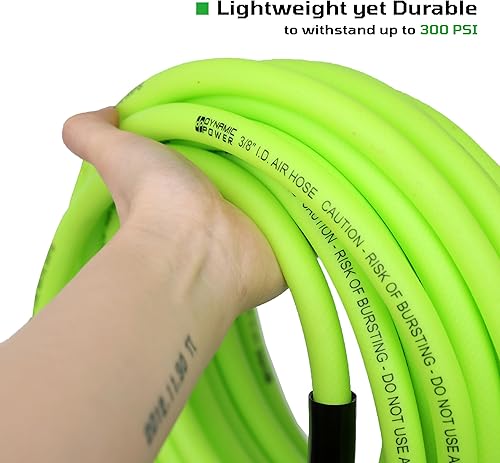 Miniatura 4 de Kit de Inflador de Neumáticos de Aire de Manguera Híbrida de 3/8" x 50 pies con Gladhand Universal y Portabrocas (300 PSI)