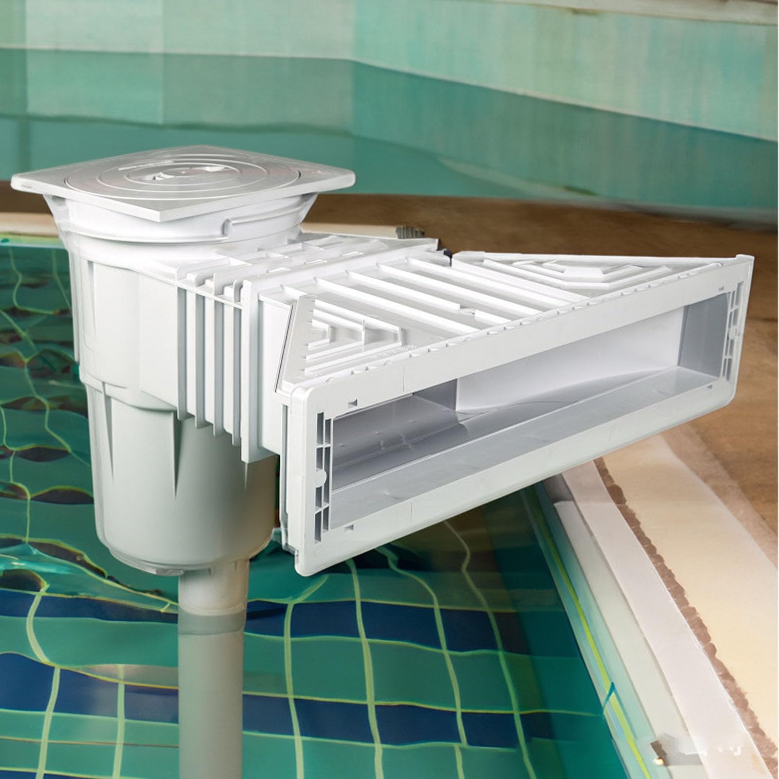Kit de Skimmer pour Piscine Hors-Sol traversant Le Mur, Skimmer de en PVC à Large Ouverture, avec Une Ouverture de 50 cm, Nettoyeur à Skimmer Facile à Installer pour
