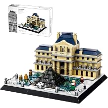 JOMIOD Paris Louvre Museum Model Building Blocks Set, Louvre Museum Landmark Architecture Building Blocks Collectible Model Set, Micro Bricks World Famous Architecture for Adults 803 Piece