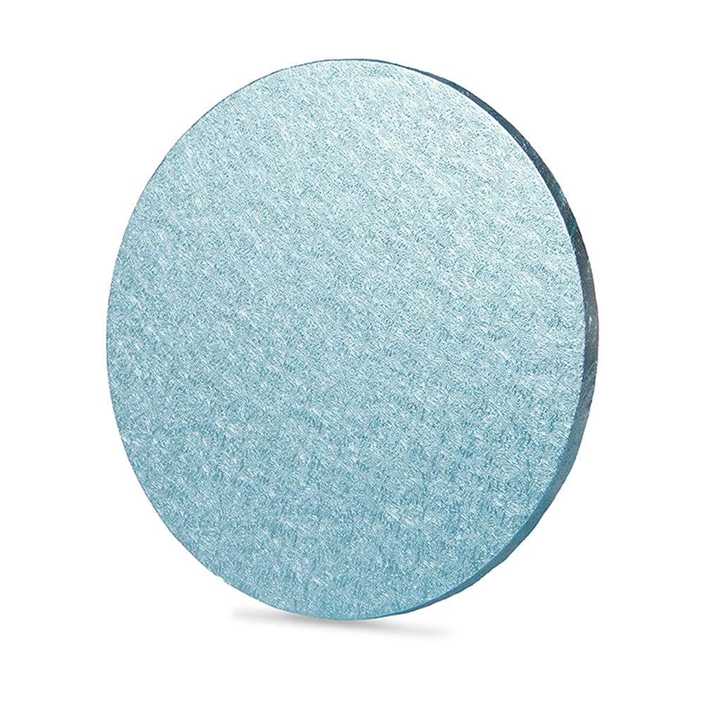 Anniversary House Baby Blue Foil 25cm-1 Pc 10-inch, Pack of 1, Individually Wrapped, Sturdy Fibre Cake Drum Round, D004, Board, Light Blue