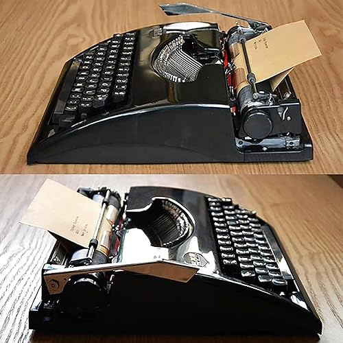 Miniatura 4 de 2 piezas máquina de escribir vintage, máquina de escribir manual retro de estilo antiguo con estuche de transporte y botones flexibles portátiles,