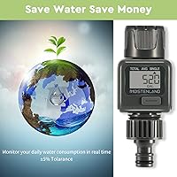 Vista 7 de Moistenland Medidor de flujo de agua, rosca de manguera estándar de 3/4 pulgadas, alta precisión e impermeable IPX6, medidor de agua para manguera