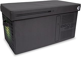 Xbox Series X Logo Collapsible Storage Bin Chest with Lid | Fabric Basket Container with Handles, Cubby Cube Closet Organizer | Video Game Gifts And Collectibles | 24 x 12 Inches