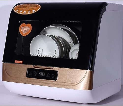 Lavavajillas automático portátil para encimera, mini lavaplatos, función de secado al aire, 3 programas de lavado, rociado de agua de 360 grados