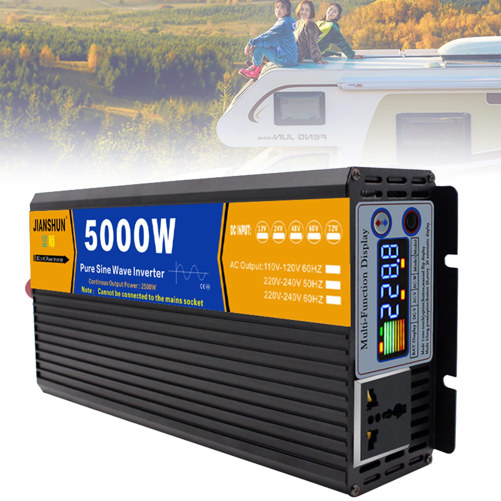 Onduleur pure sinusoïdale 8000W avec affichage numérique multi tension - 8