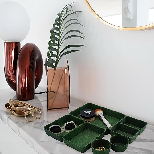 Miniatura 3 de Welaxy Bandejas organizadoras de cajones de lujo silenciosas, cajas divisorias de fieltro para almacenamiento de oficina, hogar, decoración