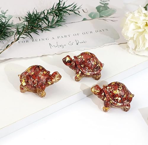 Miniatura 10 de mookaitedecor 2 piezas de estatua de tortuga de cristal de obsidiana negra, figura de tortuga de resina, piedra de bolsillo para decoración del