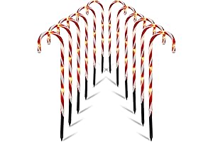 LJLNION Christmas Candy Cane Decorations: Holiday Sparkle, Pathway Luminance