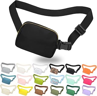 Waist Pack for Running Fanny Pack for Women and Men Crossbody Belt Bag Bum Bag with Adjustable Strap for Hiking Workout Sports Travel Black