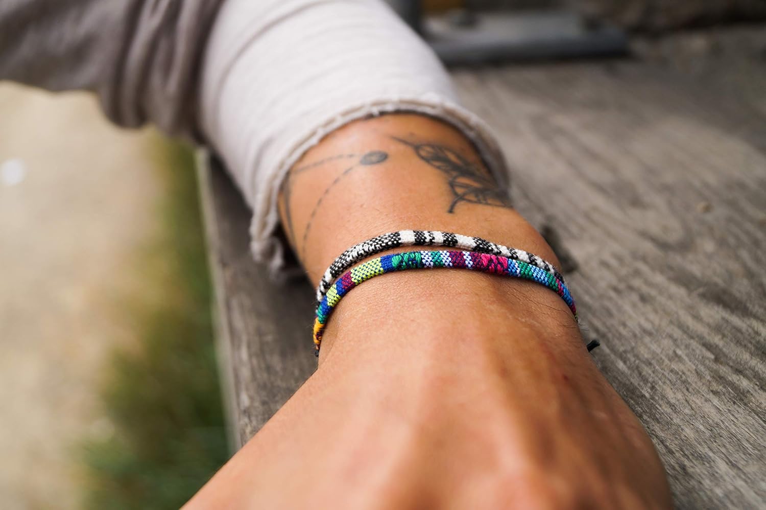 Made by Nami 2 Pcs Boho Surfer Bracelets for Women and Men Waterproof and Adjustable Braided Bracelets Set of 2 for Ethnic Hippie Style - Image 3