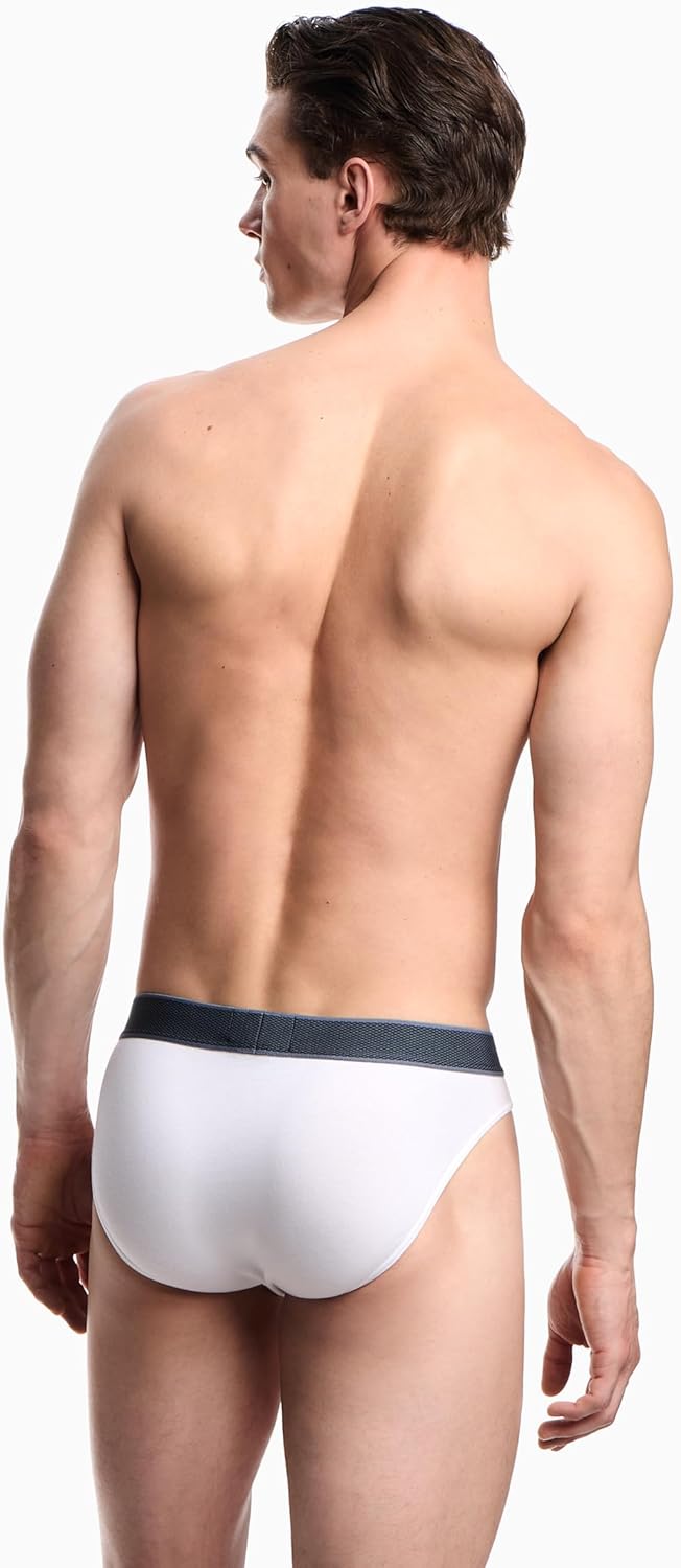Emporio Armani Men's Shiny Logo Band Brief, White, Large - Image 4