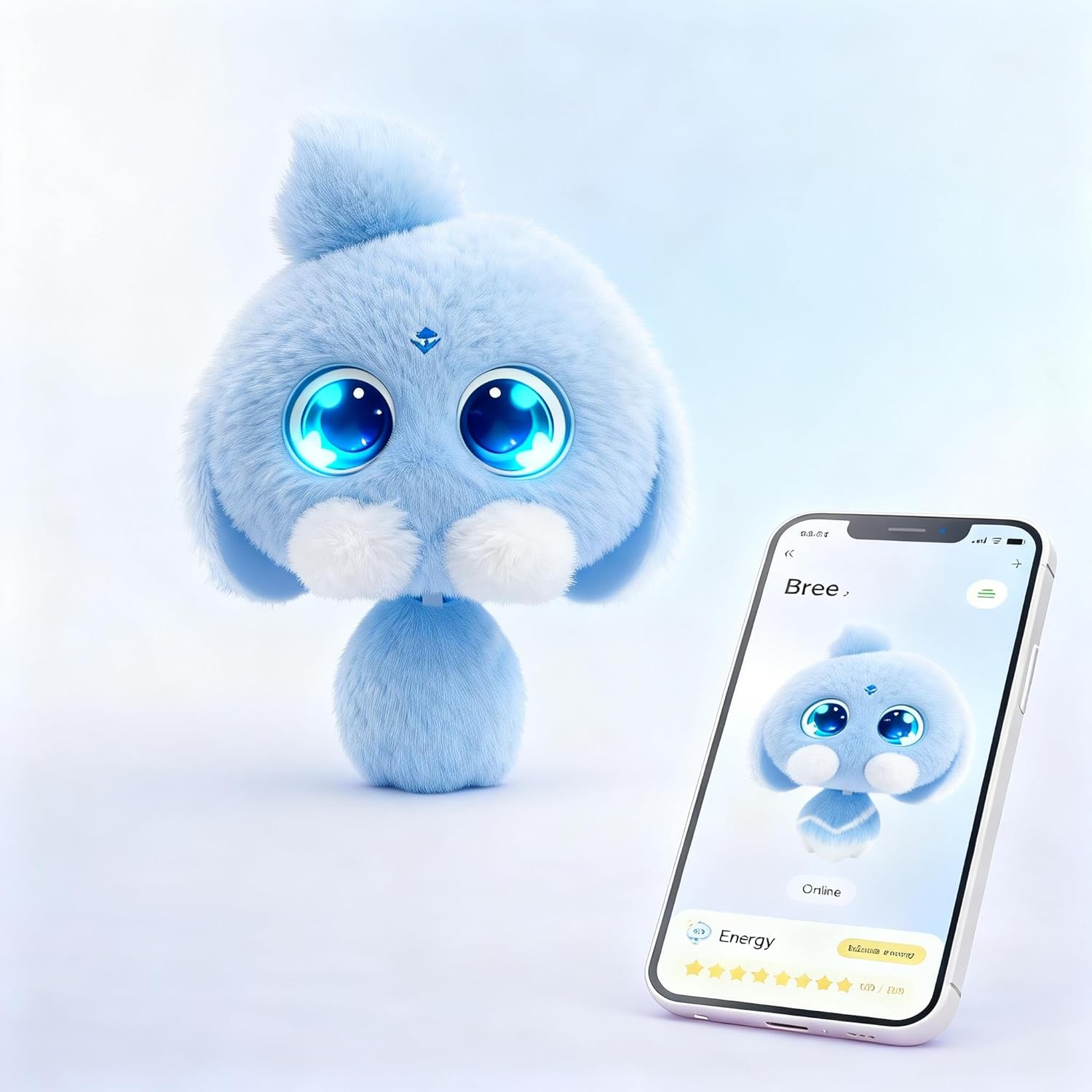 AI Plush Companion Pet, Interactive Talking Bag Charm with Real-Time Voice Interaction & Touch Response, Cute Wearable Plush Friend for Bags, Desks & Everyday Carry(Blue)