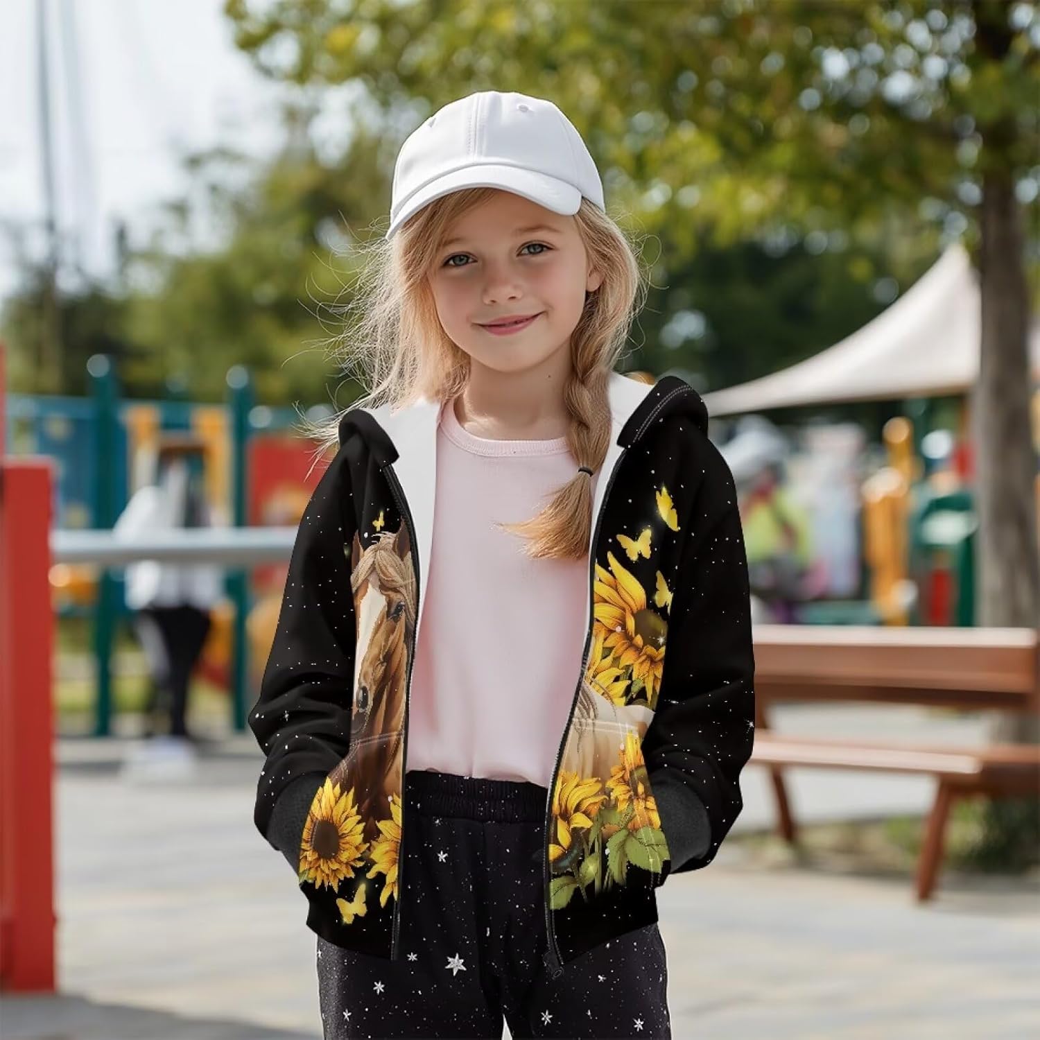 Zip Up Hoodie for Girls Soft Fleece Jacket Kids Fashion Sweatshirts Long Sleeve Fall Hoody with Pockets