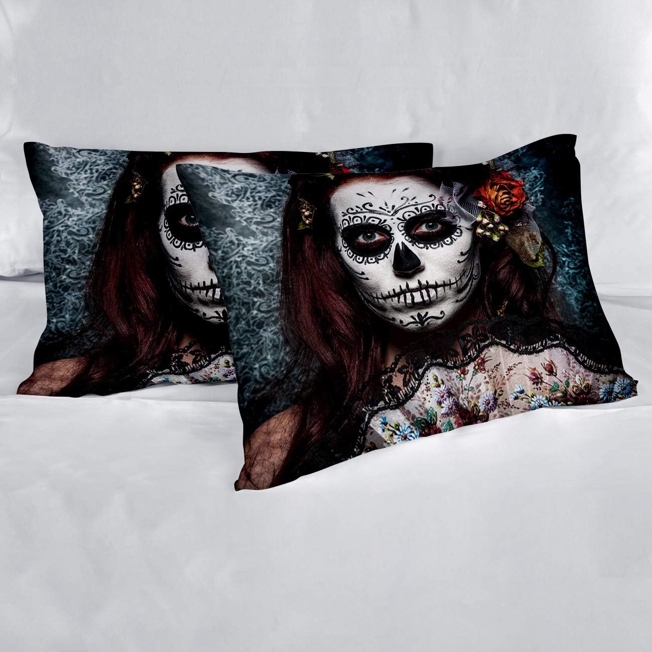 Blасk Frіdау 🔥 Bedding 4 Piece Duvet Cover Set Silence Gloomy Mysterious Girl Ultra Soft Brushed Microfiber Modern Comforter Cover for All Seasons- King Size